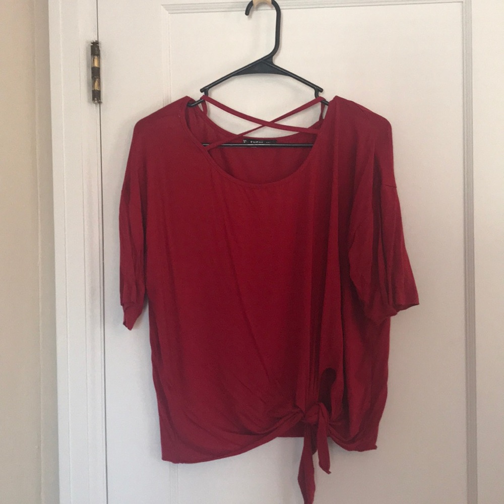 SHEIN red knot top